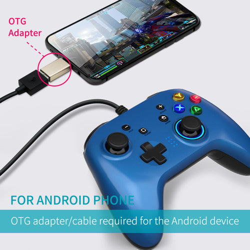 GameCore Wired Gaming Controller — Dual-Vibration Joystick Gamepad