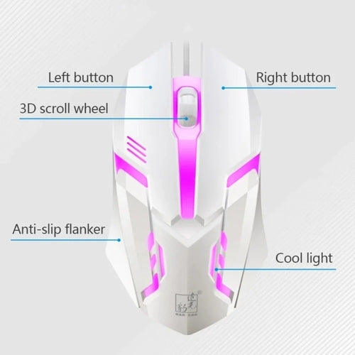 GameCore Ninja Dragons White Knight Gaming Keyboard and Mouse Set