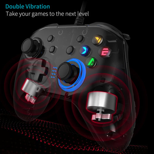 GameCore Wired Gaming Controller — Dual-Vibration Joystick Gamepad
