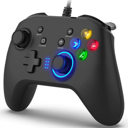 GameCore Wired Gaming Controller — Dual-Vibration Joystick Gamepad